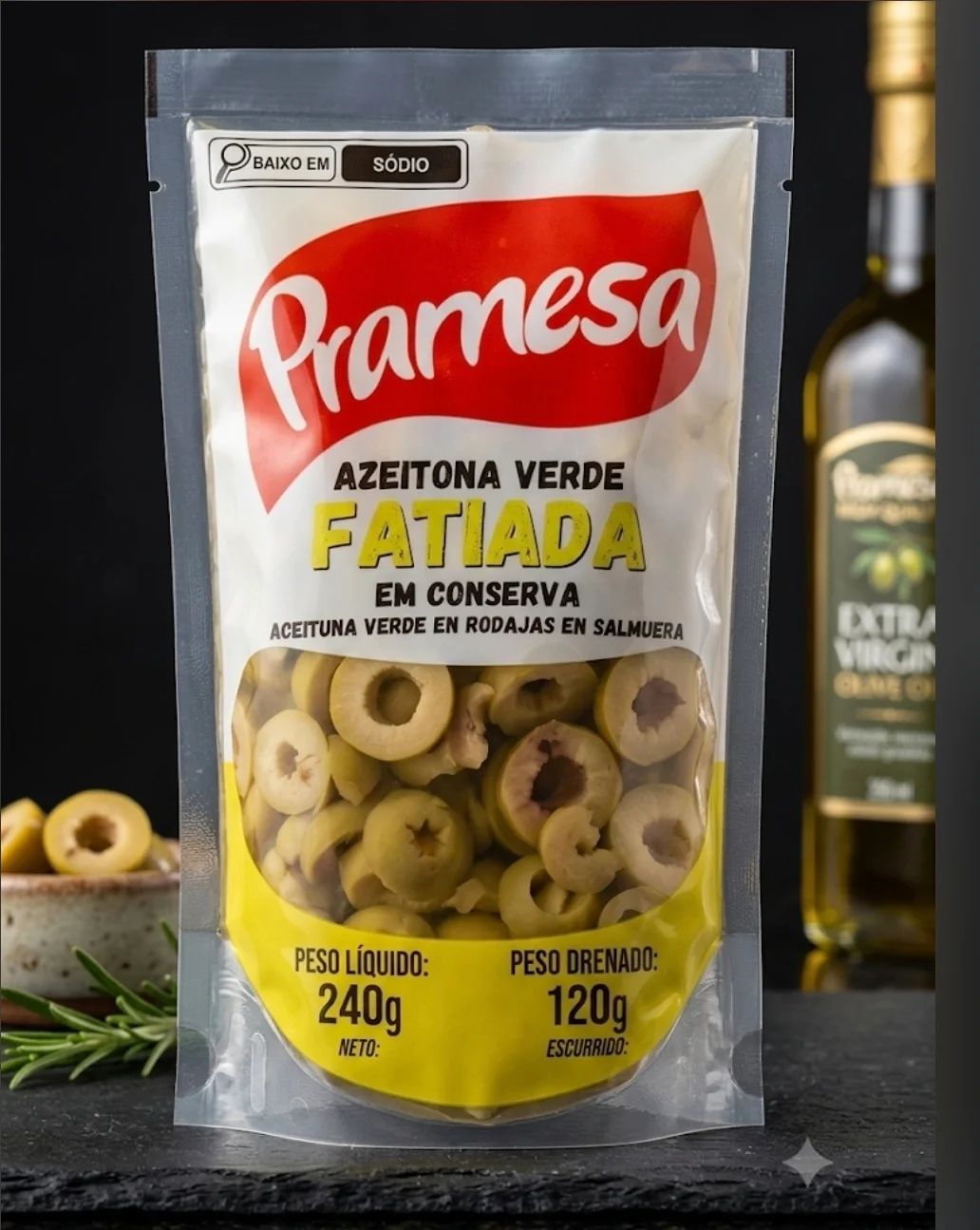 Azeitona Verde Fatiada Pramesha 240g