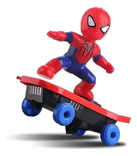 Boneco Spider-Man Skate com Luz e Caixa