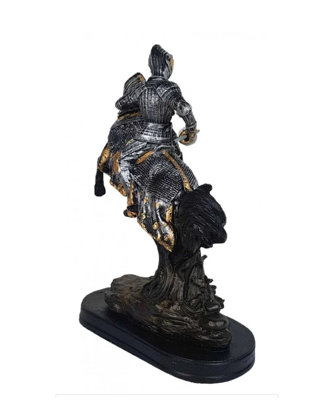 Estatueta Cavaleiro Medieval com Lança em Resina 31cm