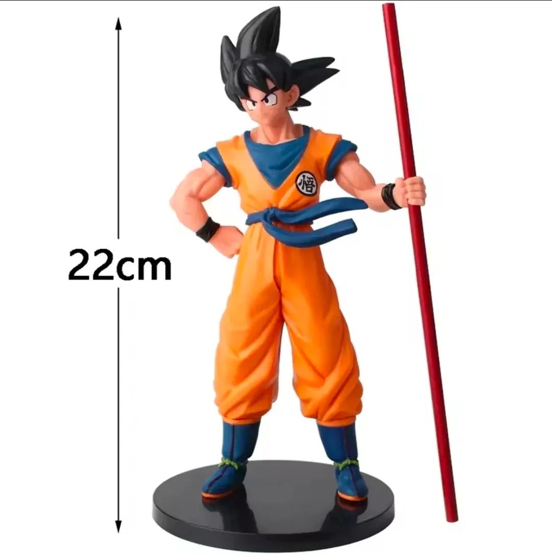 Boneco Colecionável Goku Com Bastão 22cm