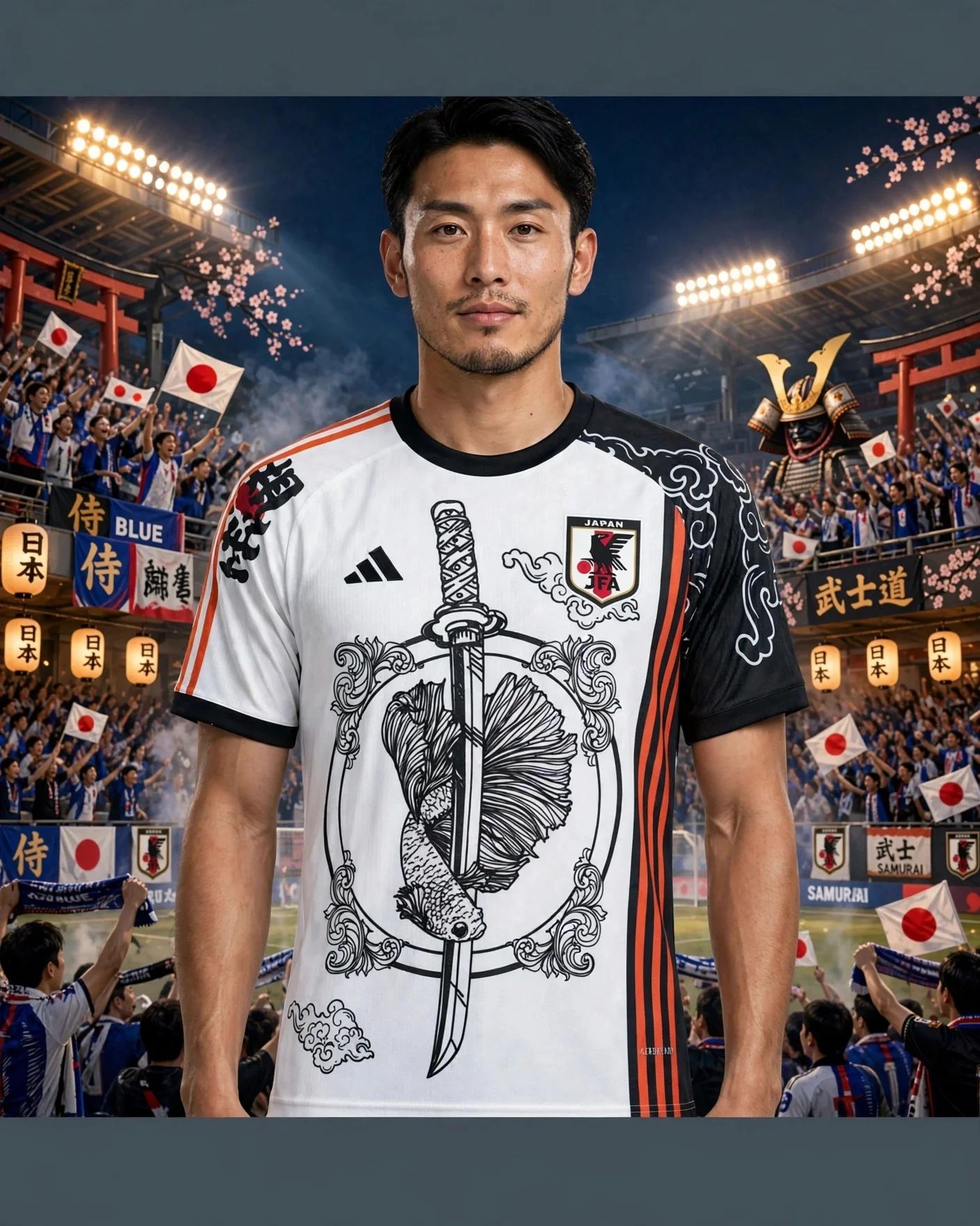Camisa Japão Branca e Preta