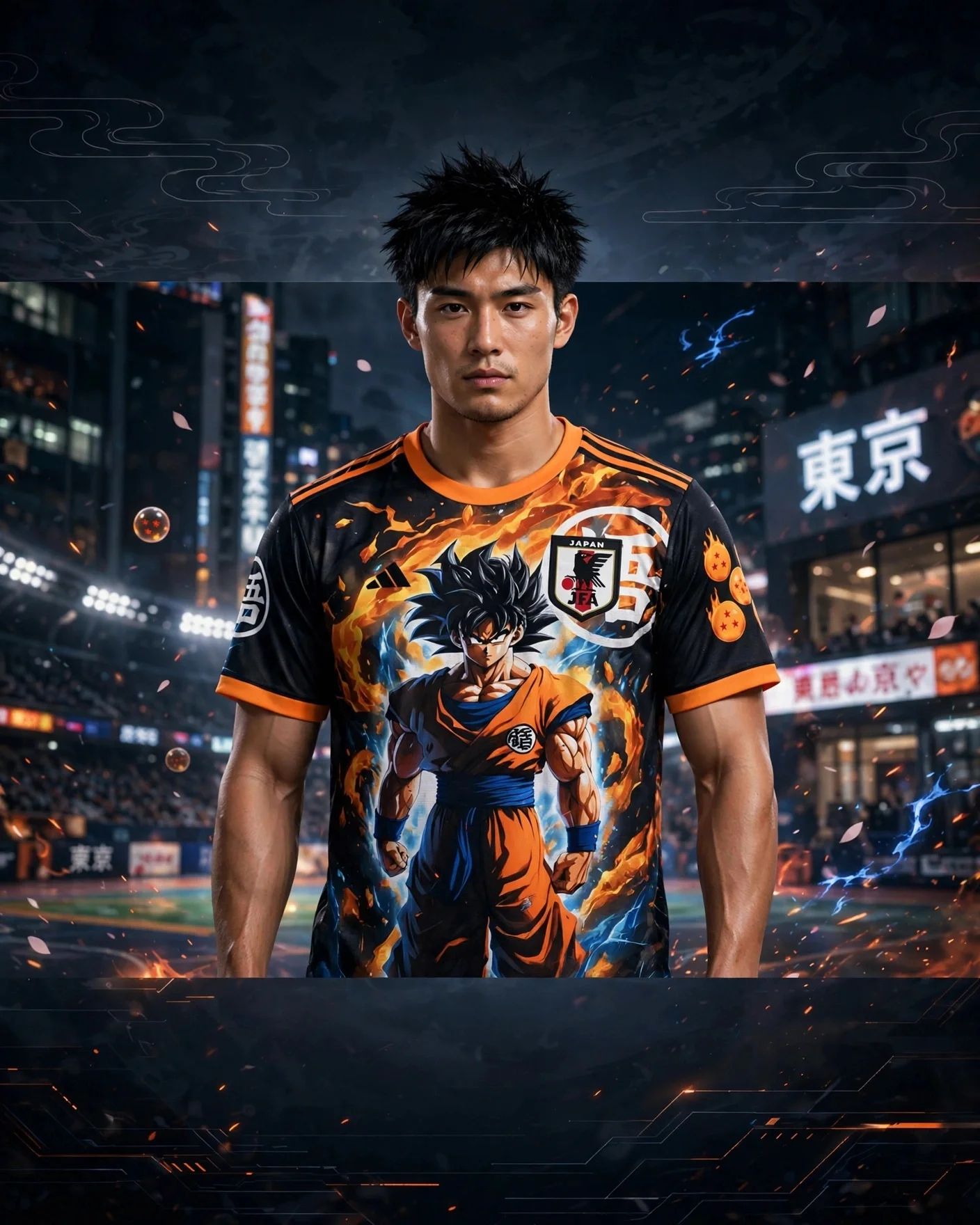 Camisa de Futebol Tema Dragon Ball