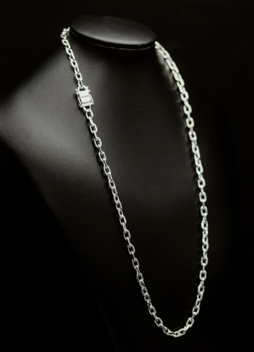 Corrente cartier 8mm 70cm Prata mista