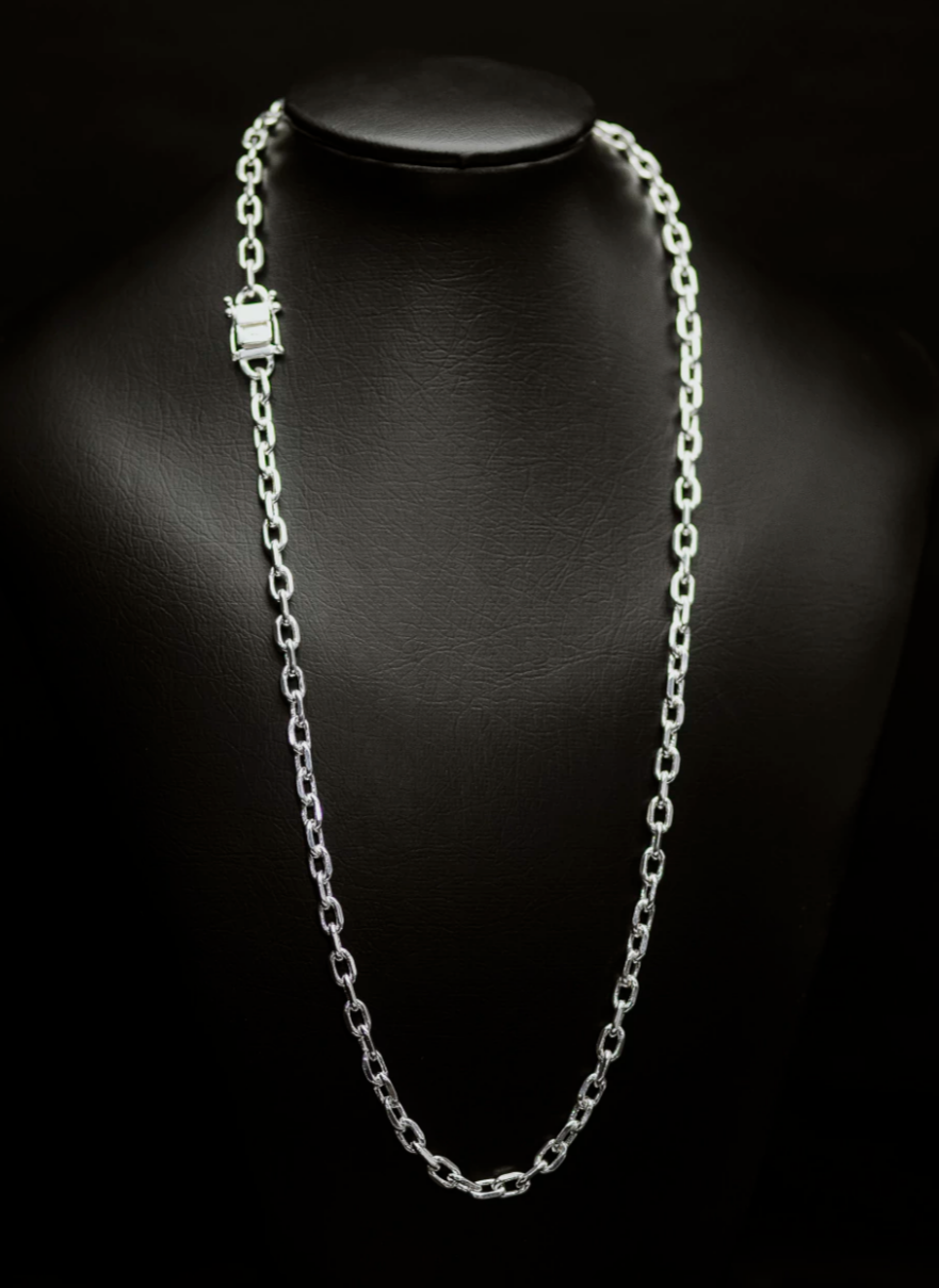 Corrente cartier 8mm 70cm Prata mista