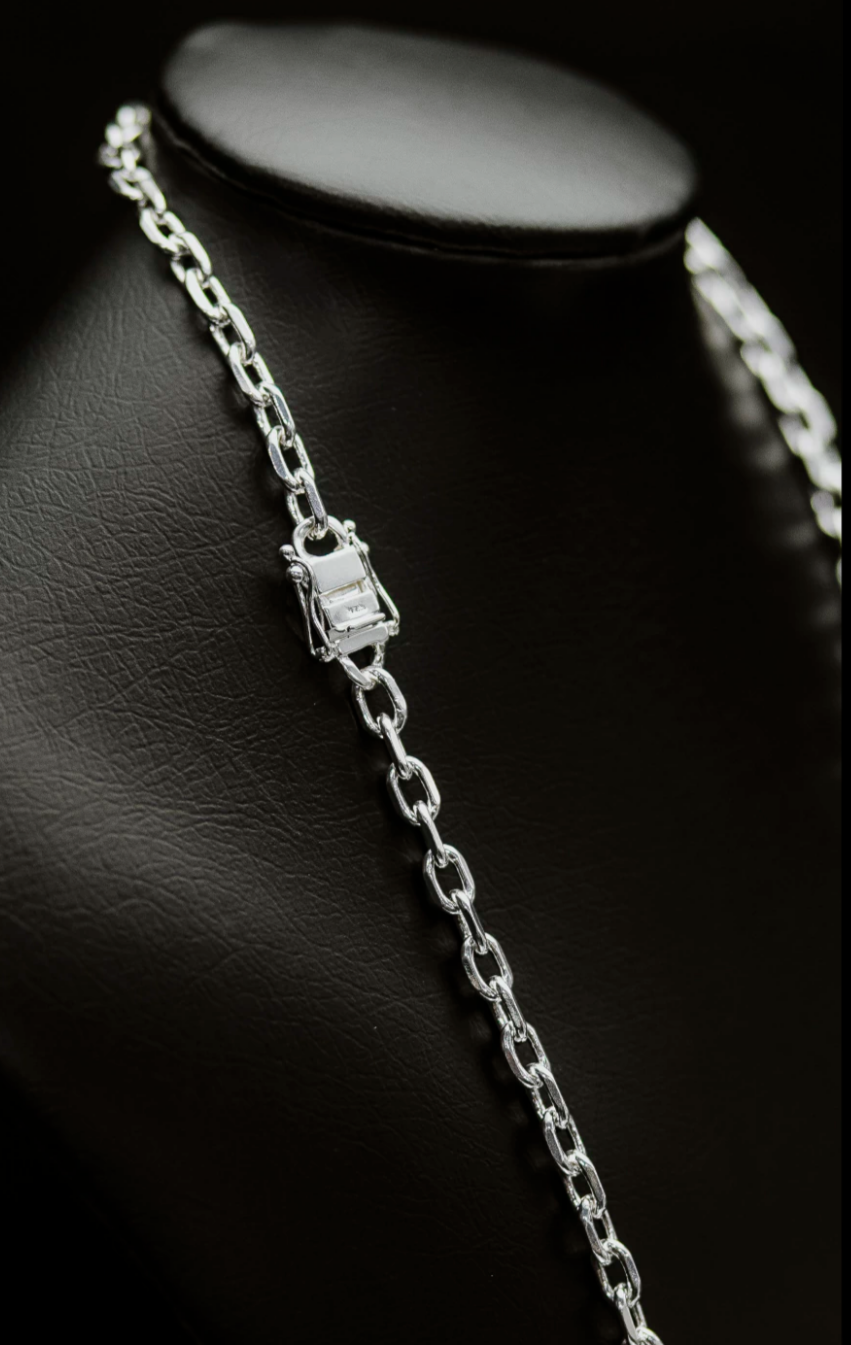 Corrente cartier 8mm 70cm Prata mista