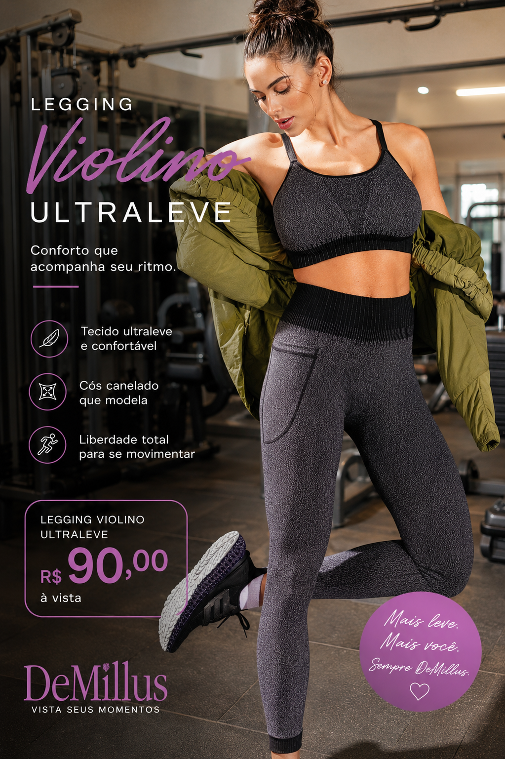 Legging Violino Ultraleve DeMillus