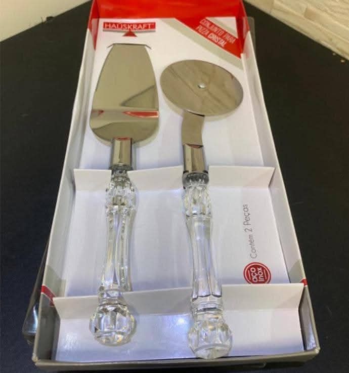 Conjunto Para Pizza Cristal Hauskraft 2 Peças