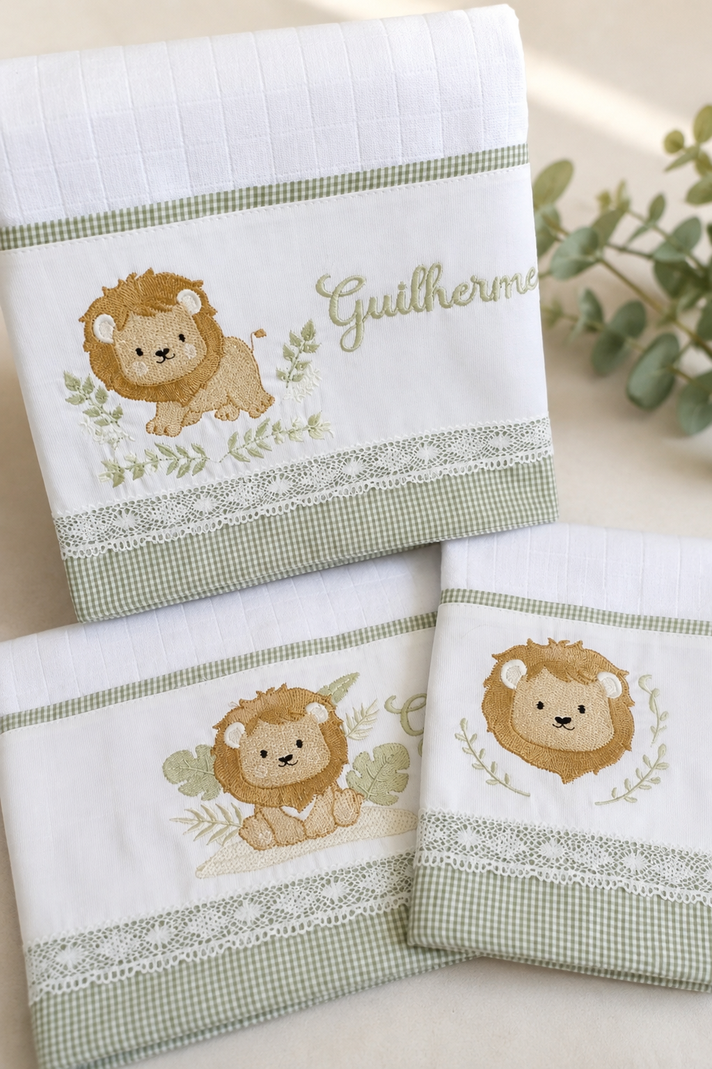 Kit Toalha de Bebê Personalizada Leão