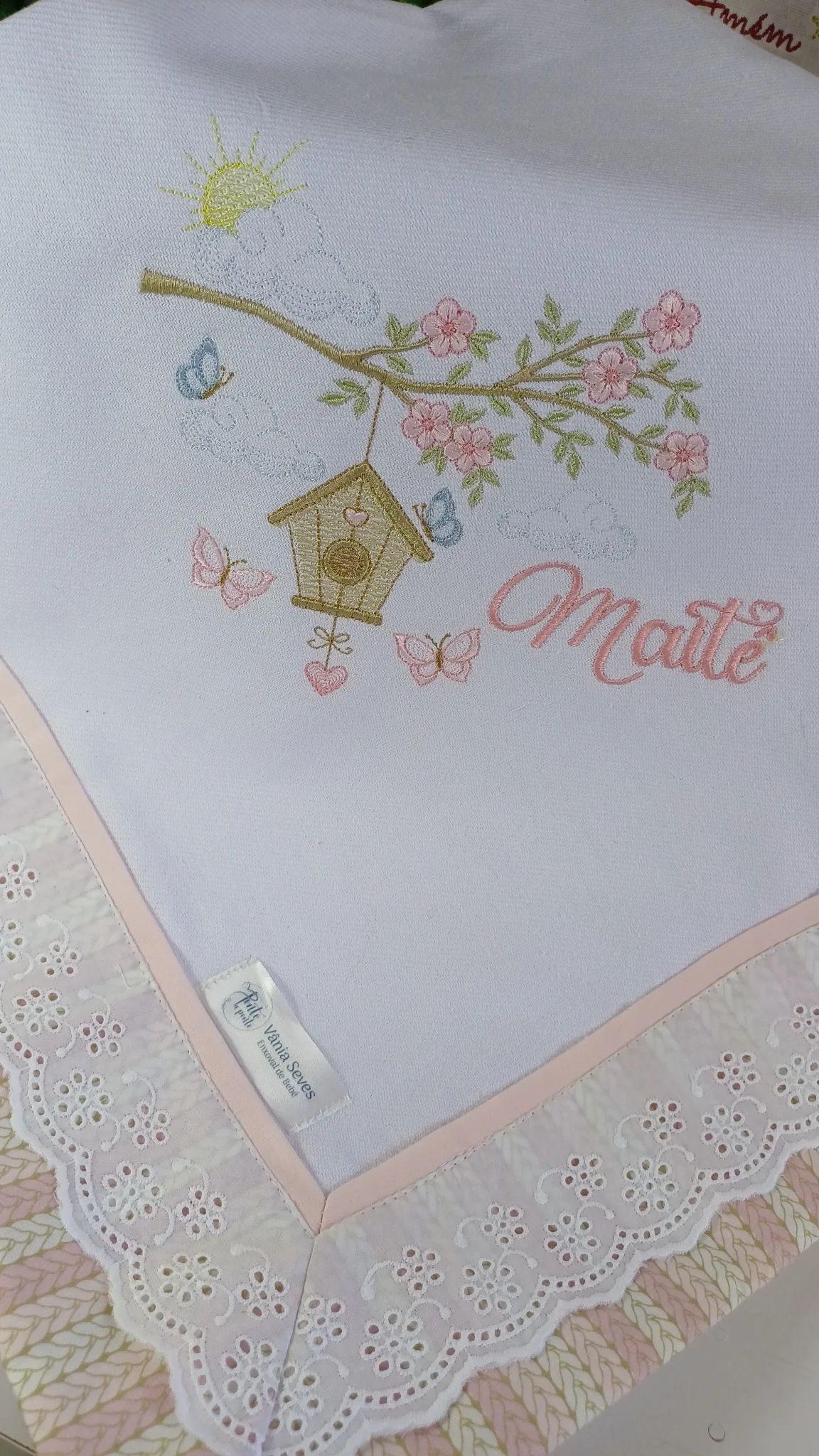 Cueiro para o Bebe Bordado