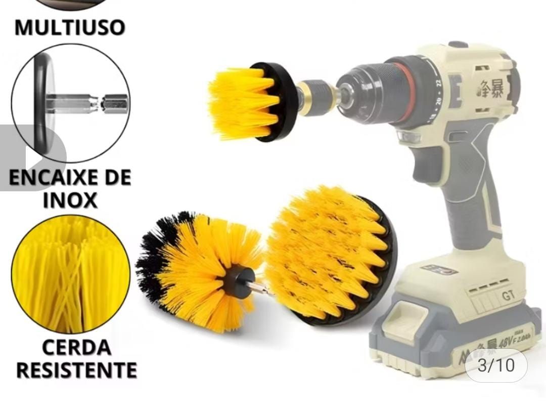 Kit Escovas Cerdas Resistentes para Furadeira
