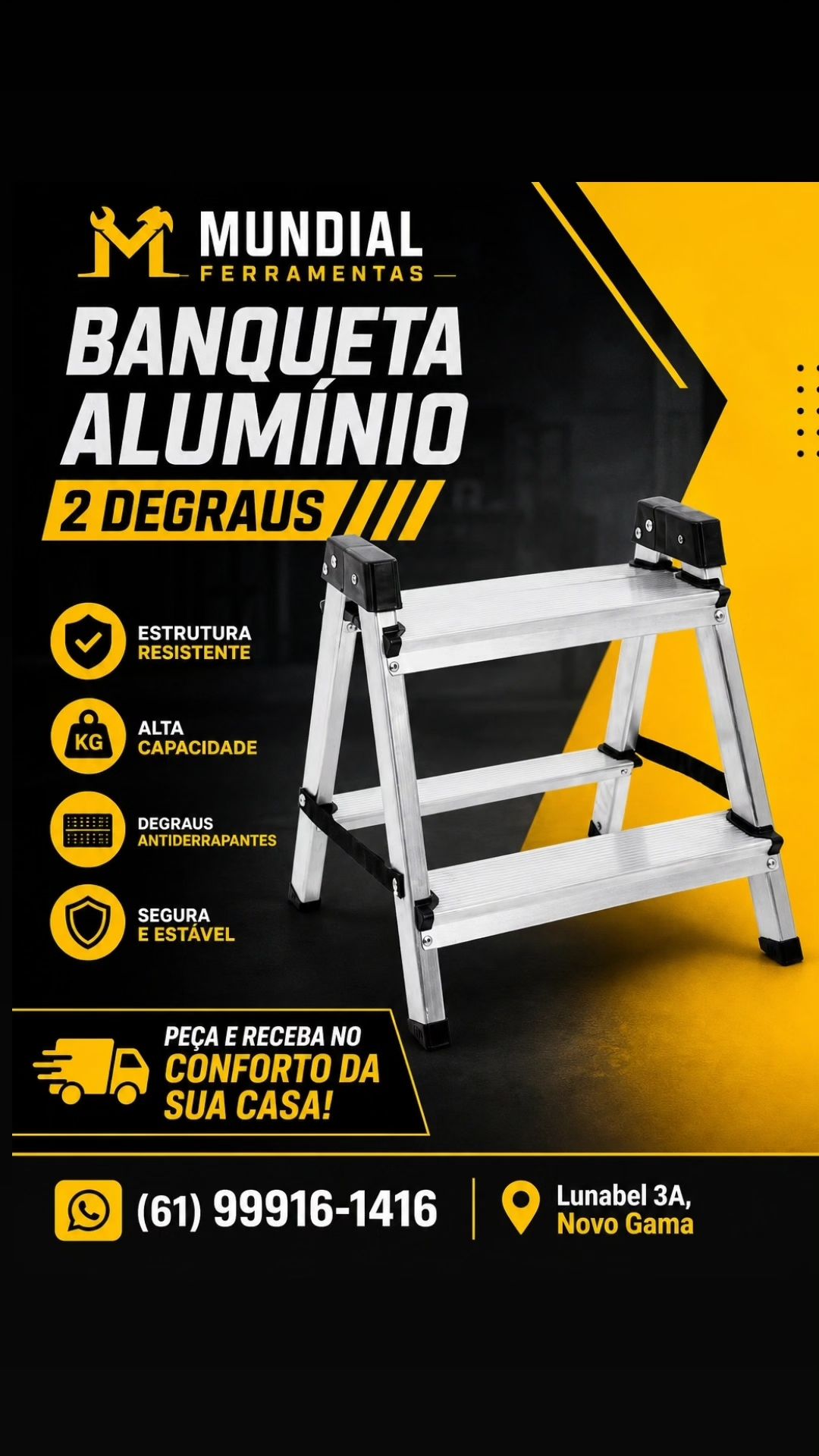 Banqueta Alumínio 2 Degraus