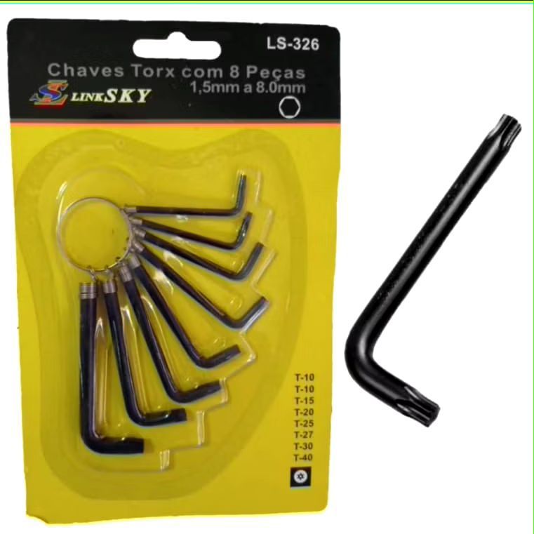 Jogo Chaves Torx 8 Peças Linksxy LS-326