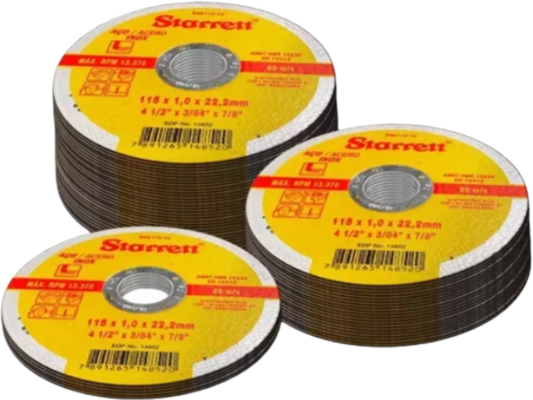 Disco de Corte Starrett 115 x 1,0 x 22,2mm Aço Inox