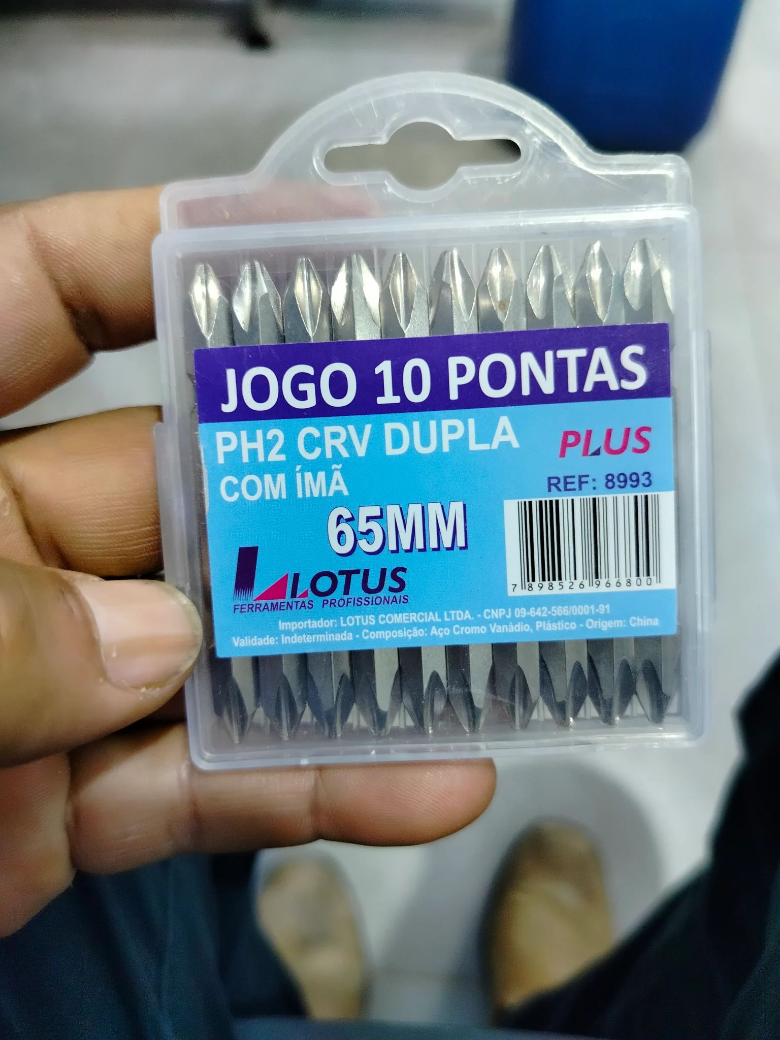 Jogo 10 Pontas PH2 CrV Dupla Com Imã 65mm Lotus