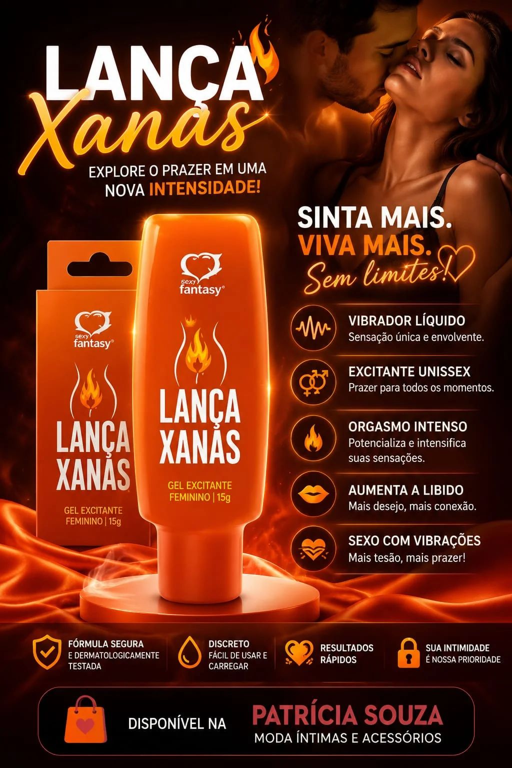 Gel Excitante Feminino Lança Xanas 15g