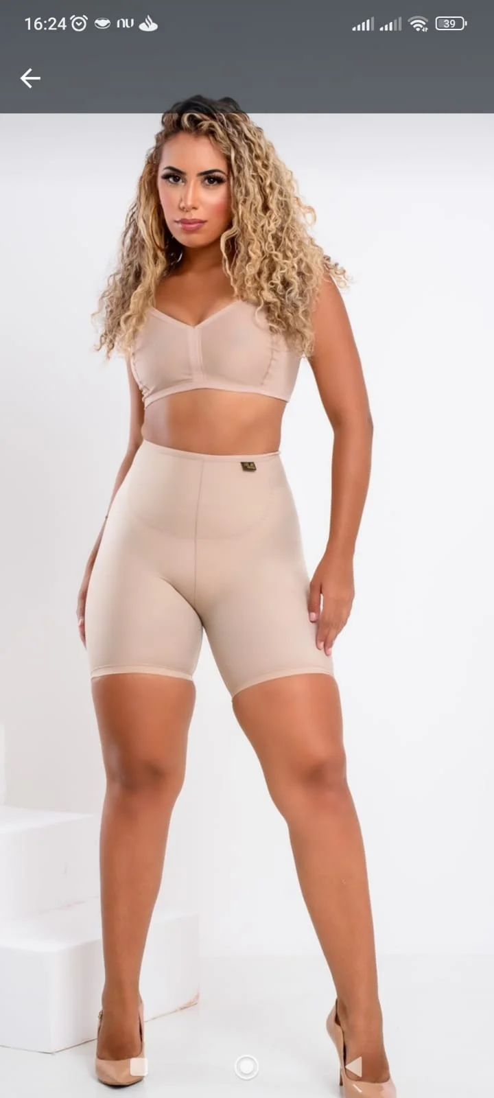 Bermuda Modeladora Cintura Alta Nude