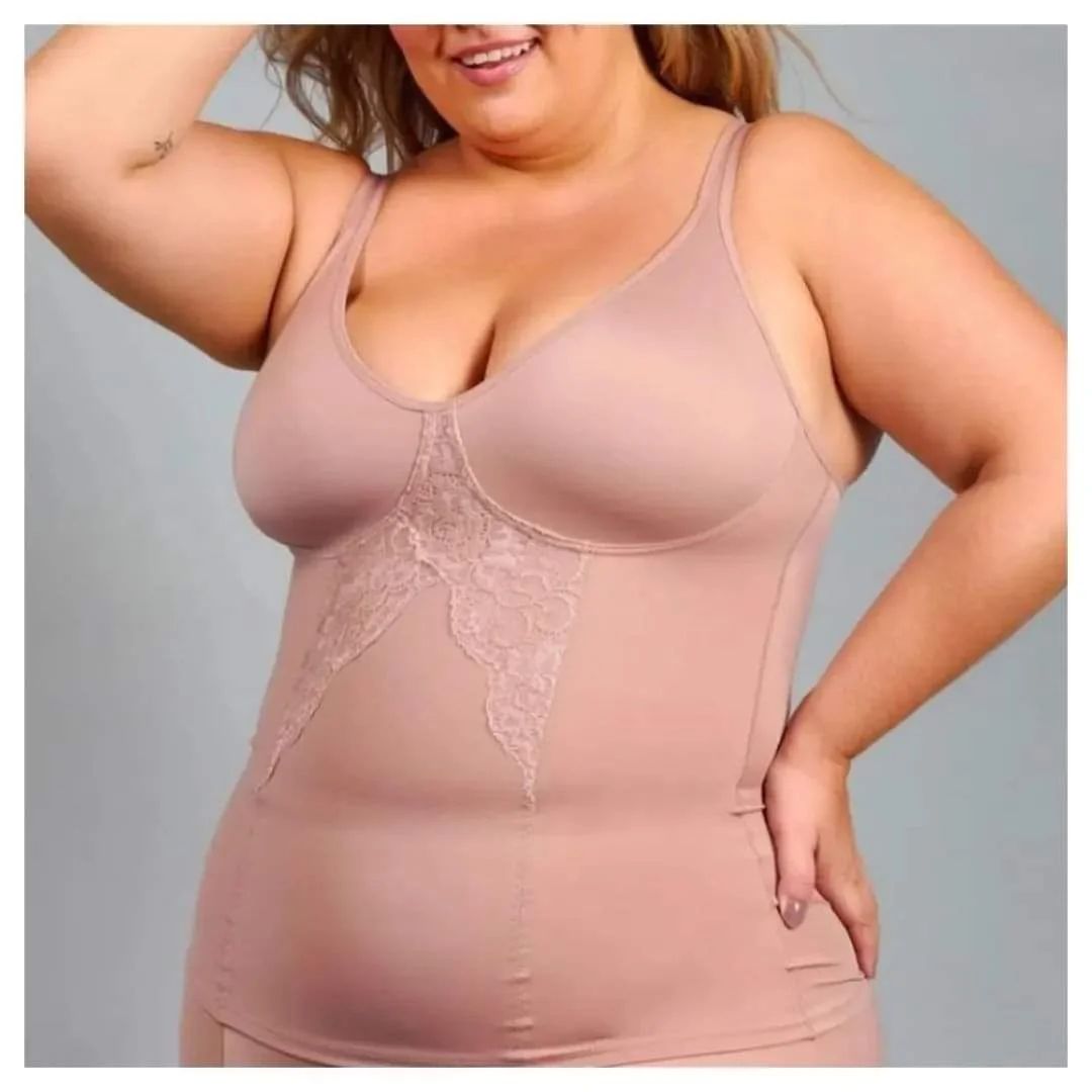 Regata Modeladora Nude com Detalhe em Renda. duloren Tam: 44