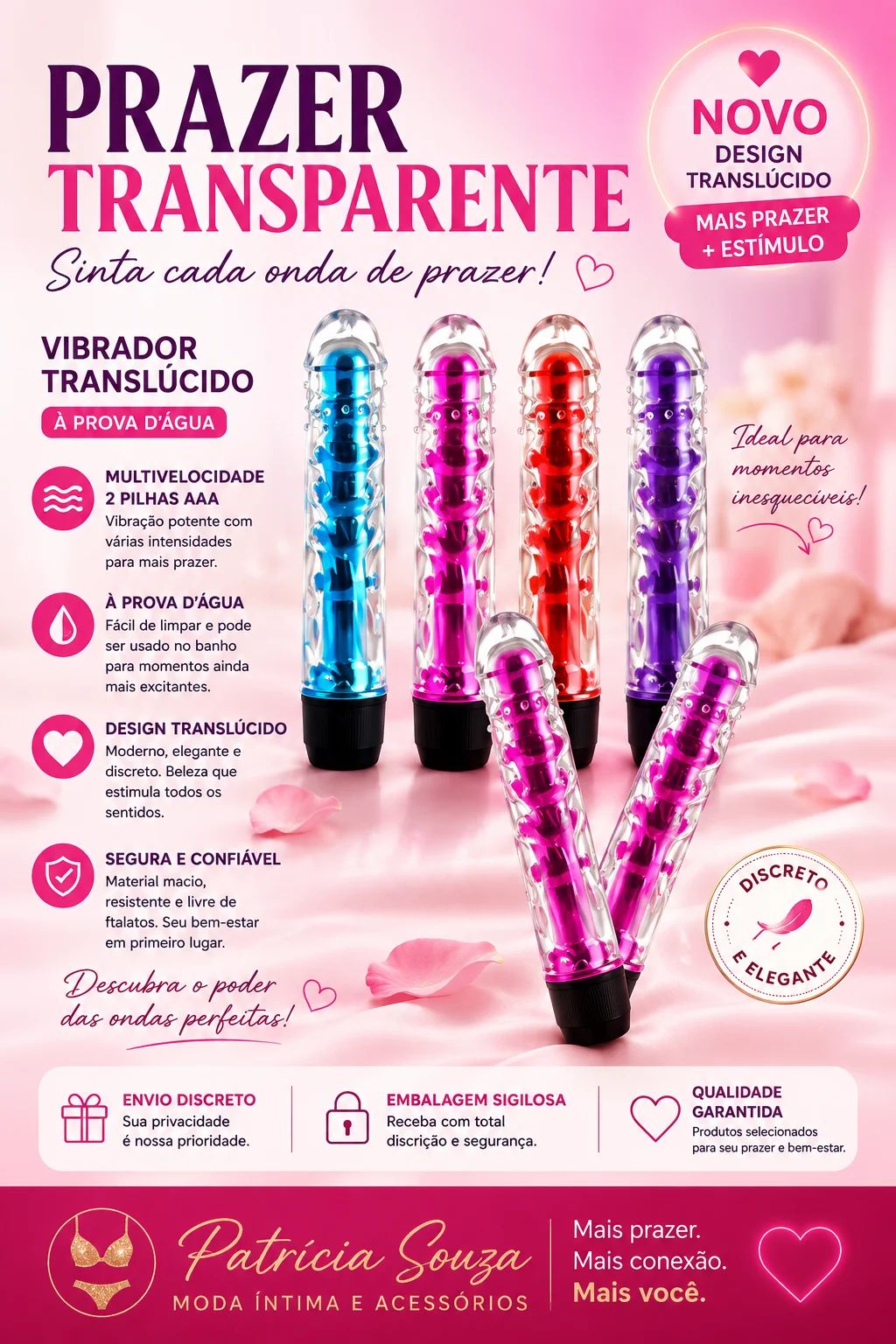 Vibrador translúcido 2em1
