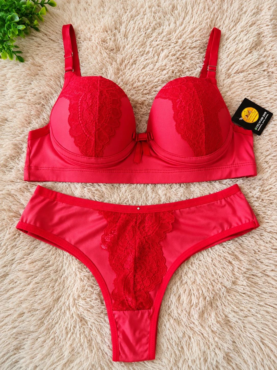 Conjunto Lingerie Vermelho com Renda