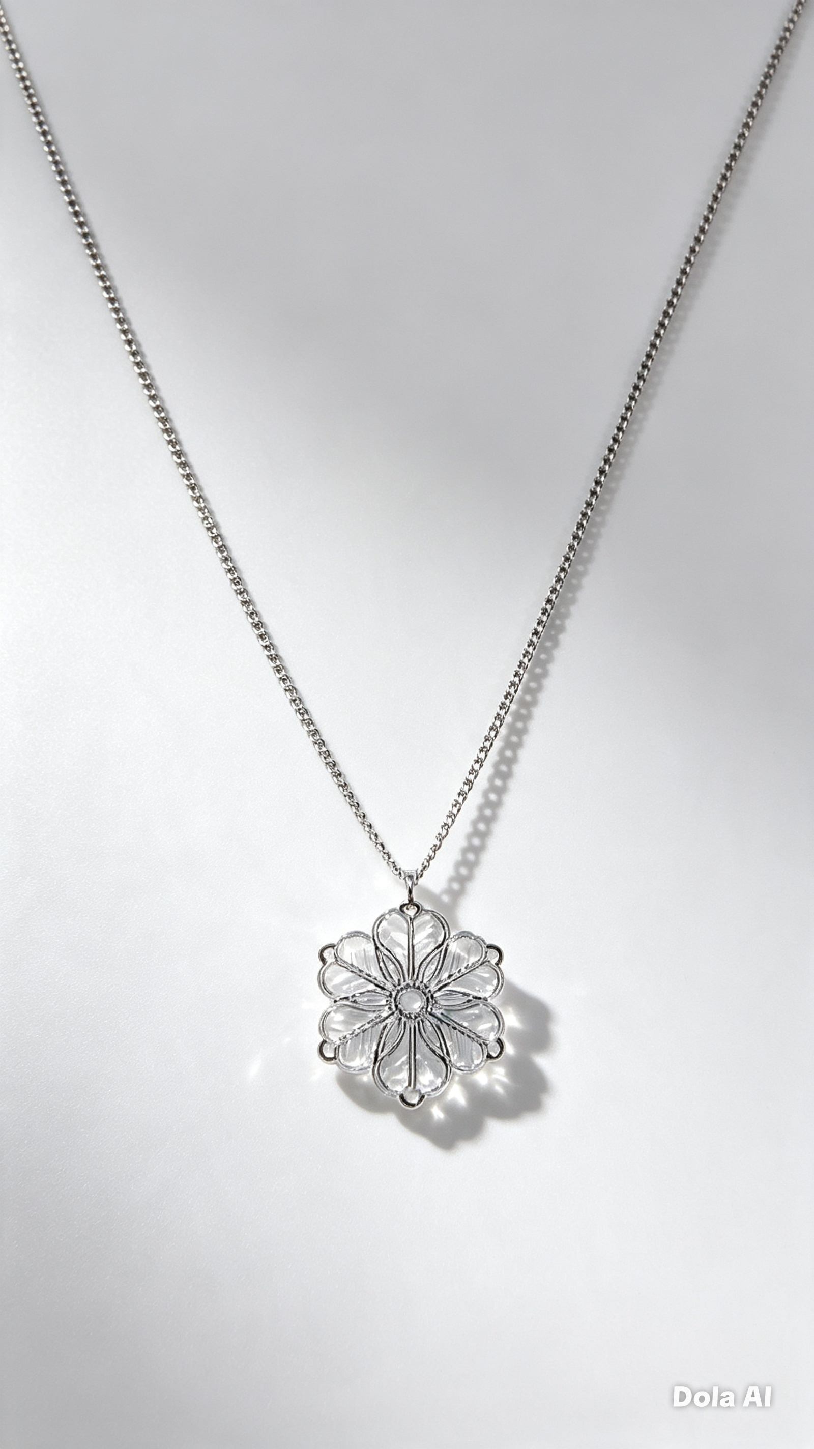 Colar com pingente de flor