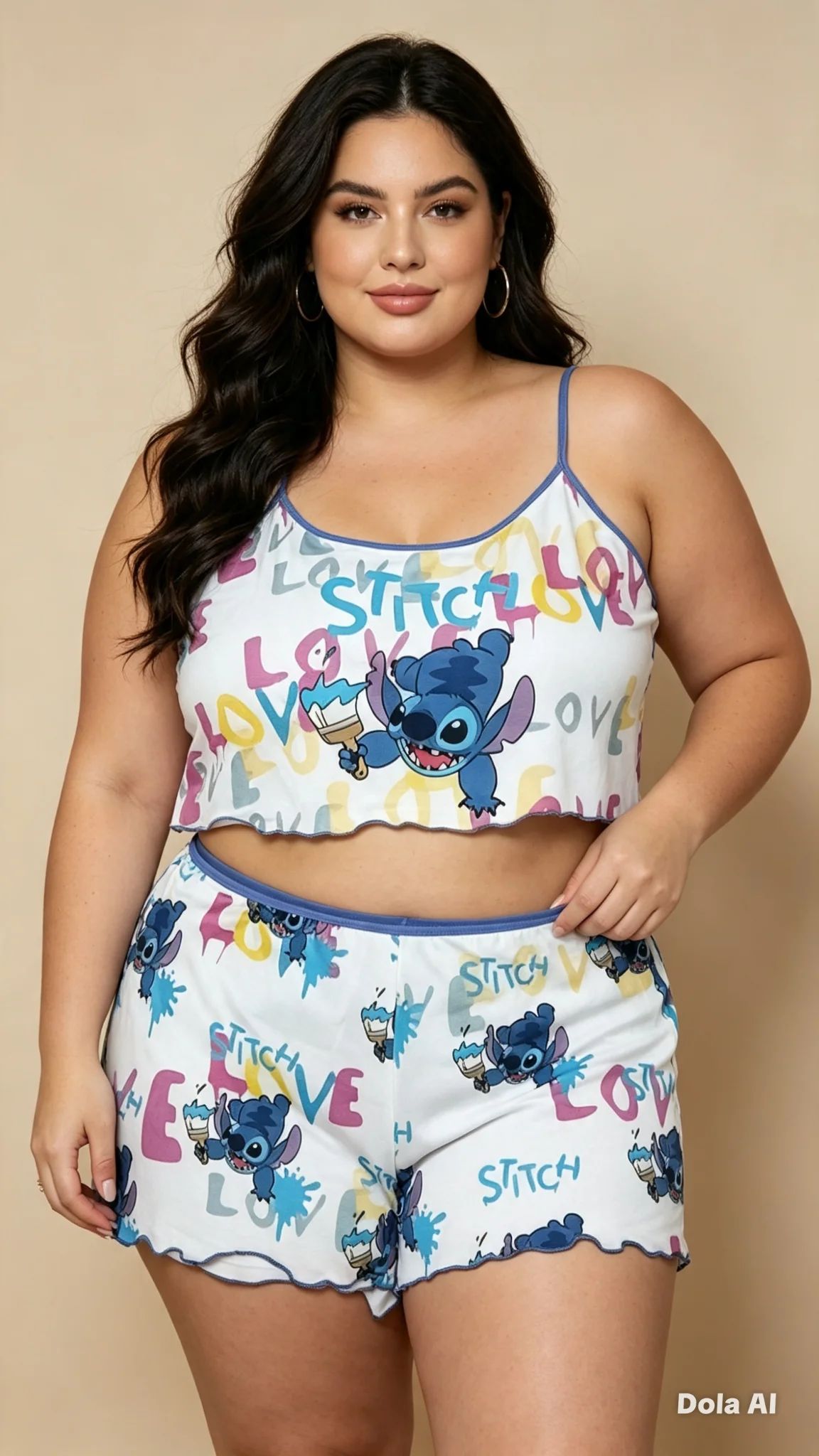 Baby doll ondinha Stitch tamanho GG