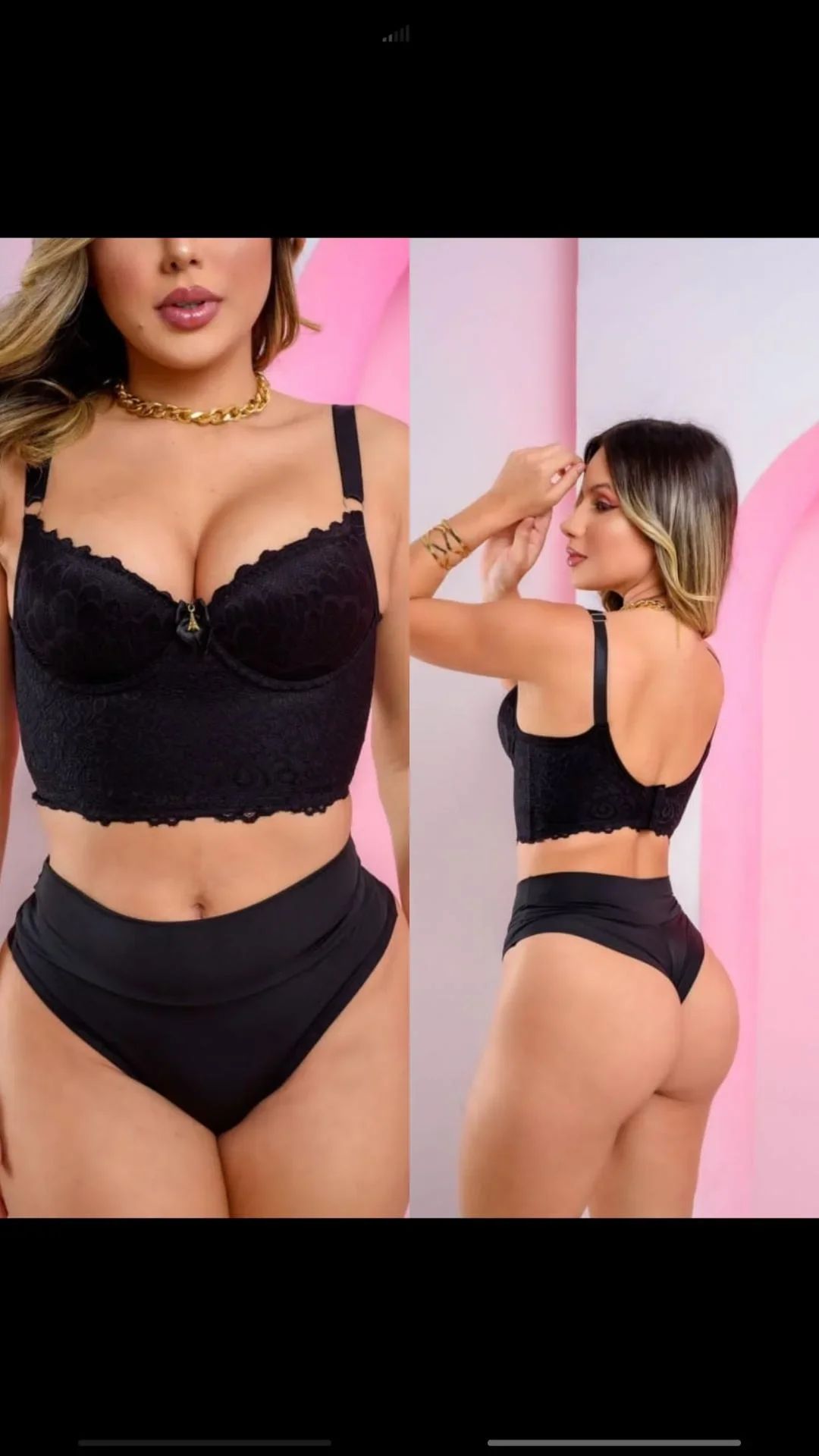 Sutiã preto com base alongada M G