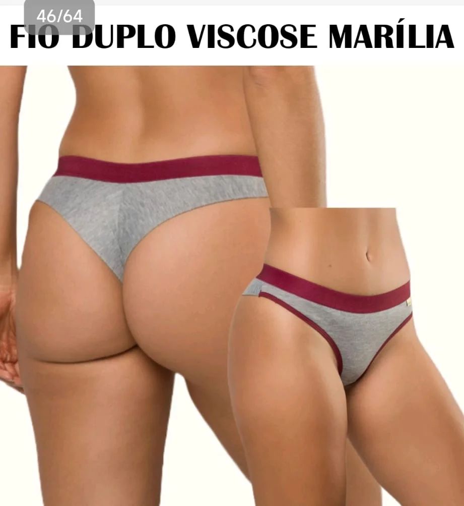 Calcinha Fio Duplo Viscose Marília. Tam: M G GG