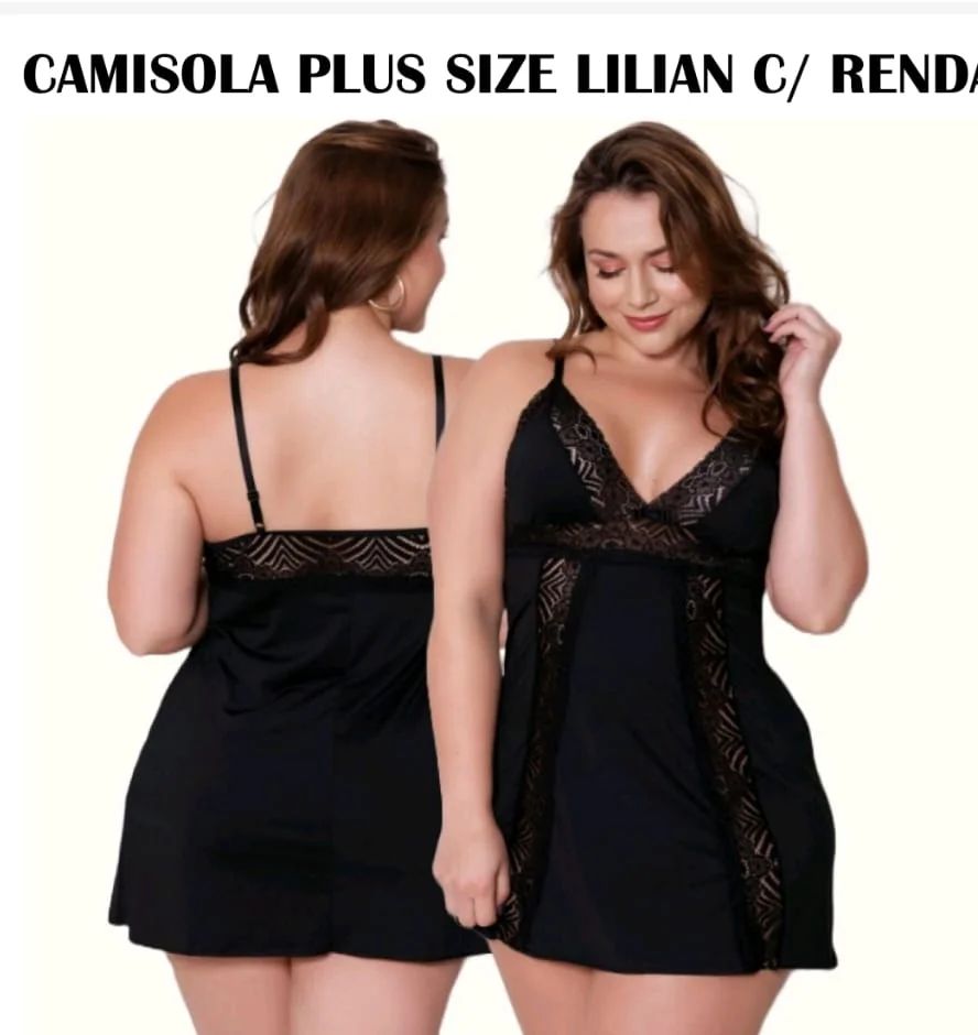 Camisola Plus Size Lilian Com Renda. Tam; 48/50