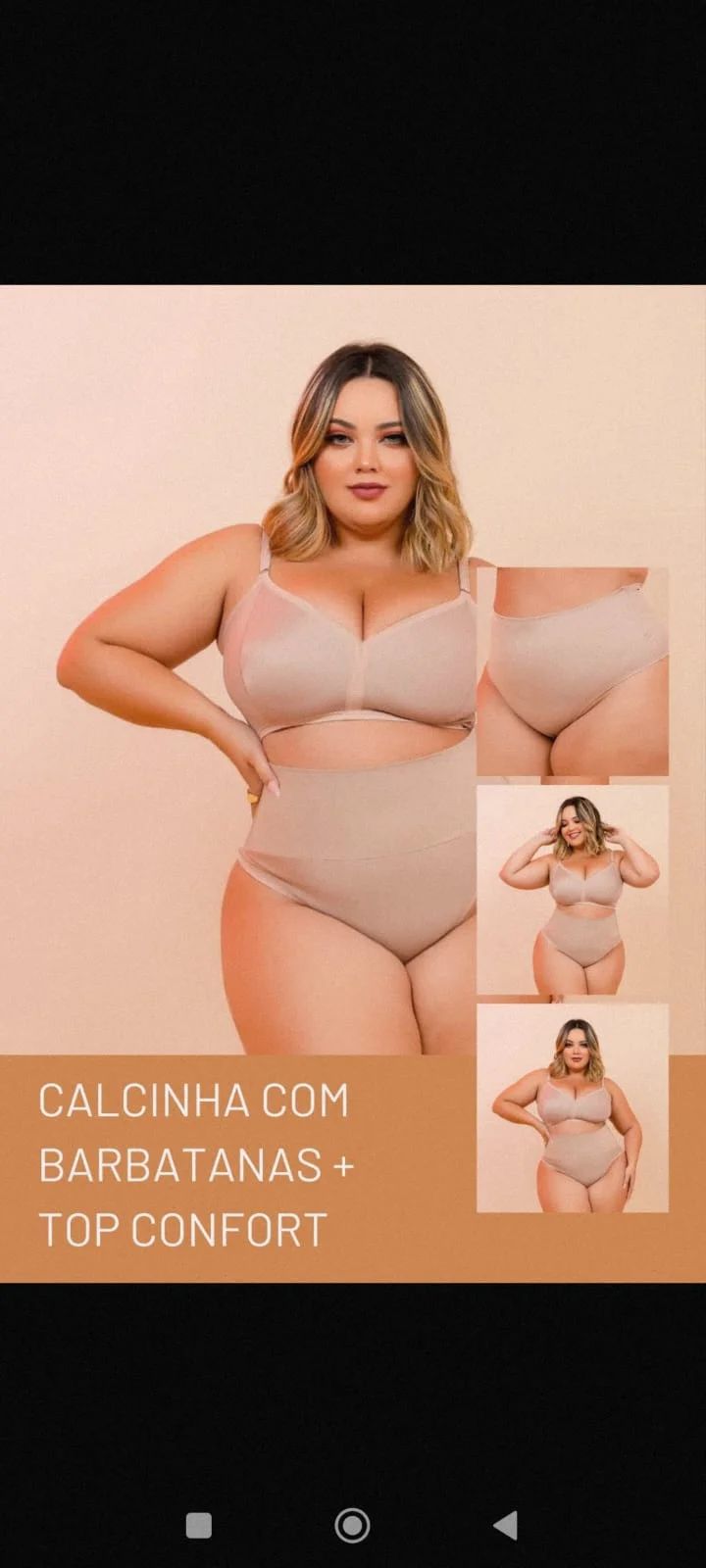 Calcinha cinta com Barbatanas