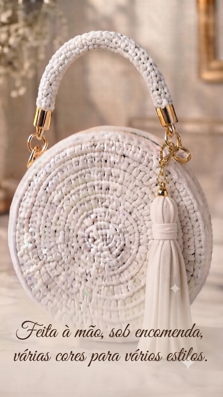 Bolsa Redonda de Crochê