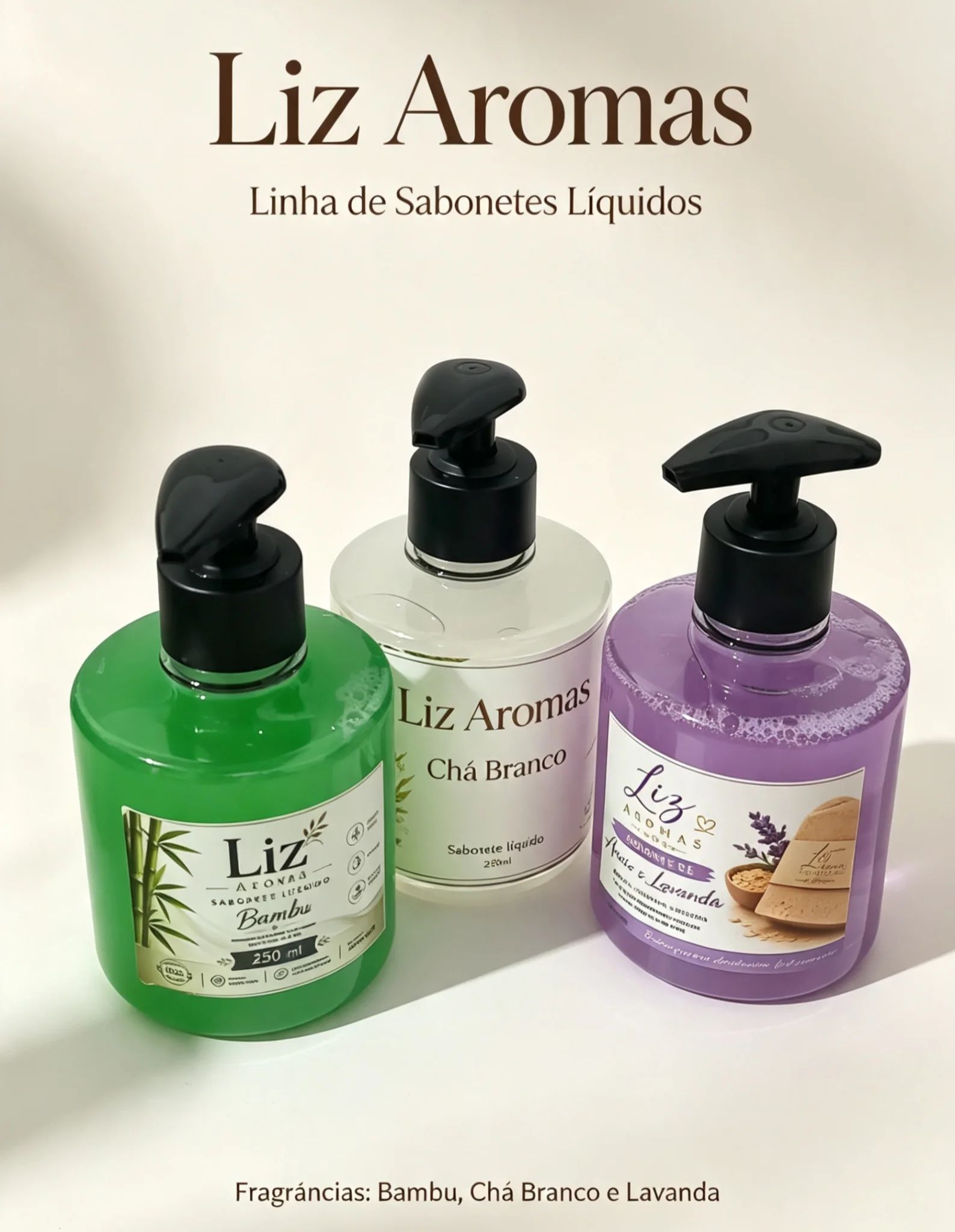 Sabonete Líquido Liz Aroma; Bambu,chá branco e Lavanda 250ml